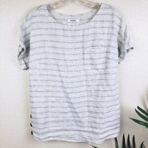 FARHI by Nicole Farhi 100% Linen Striped Top Minimalist Lagenlook size XS